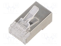 Plug; RJ45; PIN: 8; Cat: 6; shielded; Layout: 8p8c; for cable; IDC