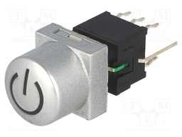 Switch: keypad; Pos: 2; DPDT; 0.1A/30VDC; silver; Illumin: LED; 1.5N