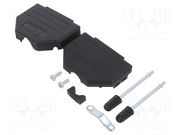 D Sub Backshell, UNC 4-40, DB, 180°, Nylon (Polyamide) Body