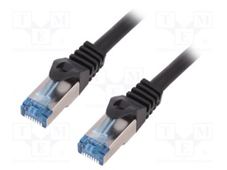 Patch cord; S/FTP; 6a; stranded; Cu; LSZH; black; 1.5m; 27AWG