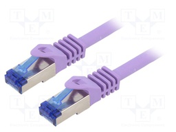 Patch cord; S/FTP; 6a; stranded; Cu; LSZH; violet; 0.25m; 26AWG