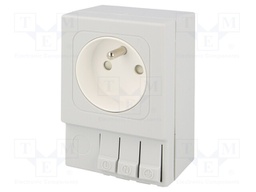 E-type socket; 16A; Mounting: DIN; IP20; 250VAC; 92x62x48mm