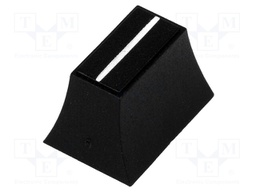 Knob: slider; Colour: black; 20x14x13mm; Mat: plastic