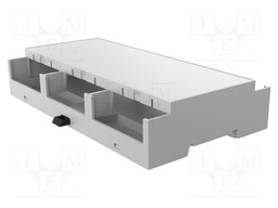 Enclosure: for DIN rail mounting; ABS + PC; grey