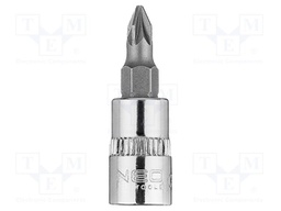 Socket; socket spanner; Bit: Pozidriv®; Size: PZ1; 1/4"; 37mm; short