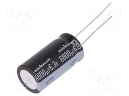 Capacitor: electrolytic; THT; 6800uF; 6.3VDC; Ø12.5x25mm; ±20%