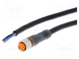 Connection lead; M8; PIN: 4; angled; 5m; PVC; female