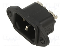 Connector: AC supply; socket; male; 10A; 250VAC; C14 (E); -40÷70°C
