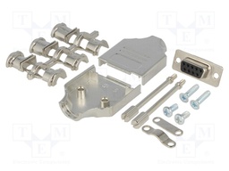 D-Sub; PIN: 9; plug; female; stamped and formed contacts; straight
