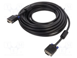 Cable; D-Sub 15pin plug,both sides; 15m; black; 28AWG; black