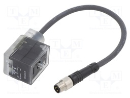 Valve connector; plug; Type: B; PIN: 3; female; 24VDC; 4A; 24VAC; IP67