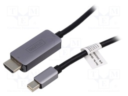 Cable; DisplayPort 1.4,HDMI 2.1; 1m; black; Enclos.mat: aluminium