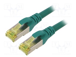 Patch cord; S/FTP; 6a; stranded; Cu; LSZH; green; 5m; 26AWG