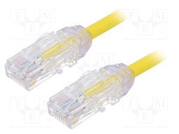 Patch cord; TX6A-28™,U/UTP; 6a; solid; Cu; LSZH; yellow; Len: 1m
