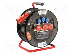 Extension lead; 5G6mm2; reel,three-phase,with brake; Sockets: 6
