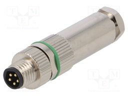 Connector: M8; male; PIN: 5; straight; for cable; plug; 3A; 30V