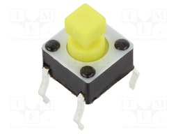 Microswitch TACT; SPST-NO; Pos: 2; 0.05A/12VDC; THT; 2.45N; 6x6x4mm