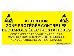 Information board; ESD; 300x150mm; black,yellow; Language: FR