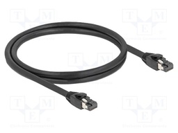 Patch cord; S/FTP; Cat: Cat 8.1; RJ45 plug,both sides; 1m; black