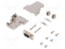 D-Sub; PIN: 15; plug; female; shielded; soldering; for cable; black