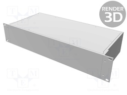 Enclosure: 19" standard; 2U; Enclos.mat: aluminium; Y: 203mm