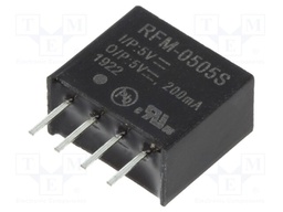 Converter: DC/DC; 1W; Uin: 4.5÷5.5V; Uout: 5VDC; Iout: 200mA; SIP4