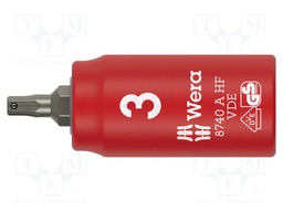 Socket; 6-angles,insulated,socket spanner; HEX 3mm; 1/4"; 1kVAC