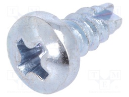 Screw; 2,9x6,5; Head: cheese head; Phillips; steel; zinc; Size: PH1