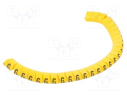 Markers for cables and wires; Label symbol: 6; 2.5÷5mm; PVC; PA