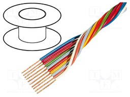 Wire; stranded; OFC; 12x0,35mm2; unshielded; PVC; 49V; 100m