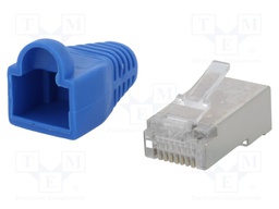 Plug; RJ45; PIN: 8; Cat: 5e; shielded,with protection; gold-plated