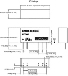 Converter: DC/DC; 0.75W; Uin: 10.8÷13.2V; Uout: 15VDC; Uout2: -15VDC