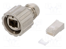 Plug; RJ45; PIN: 8; Cat: 5e; shielded; Layout: 8p8c; Locking: bayonet