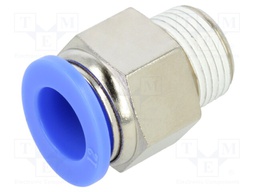 Push-in fitting; straight; -0.95÷15bar; nickel plated brass
