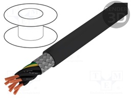 Wire; JZ-600-Y-CY; 18G0,5mm2; tinned copper braid; PVC; black