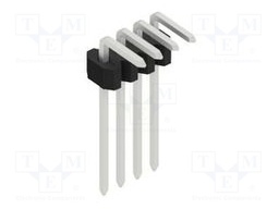 Connector: pin strips; pin header; male; PIN: 4; 1.27mm; THT; 1x4
