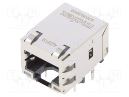Socket; RJ45; MXMag; PIN: 8; shielded,with LED; gold-plated; THT