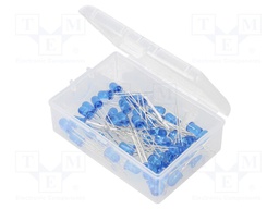 Kit: LED; 5mm; THT; 50pcs; blue; 3÷15V; Kit: LED diode blue x50; 30°