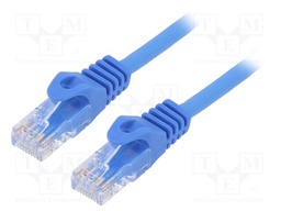Patch cord; U/UTP; 6; stranded; CCA; PVC; blue; Len: 3m; 26AWG