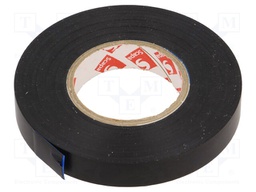 Tape: electrical insulating; W: 12mm; L: 33m; D: 0.13mm; black; 180%