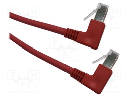 Patch cord; F/UTP; Cat: 6; RJ45 up angled plug,both sides; Cu