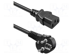 Cable; 3G1mm2; CEE 7/7 (E/F) plug angled,IEC C13 female; PVC