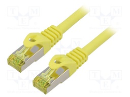 Patch cord; S/FTP; 6a; stranded; Cu; LSZH; yellow; 0.5m; 27AWG