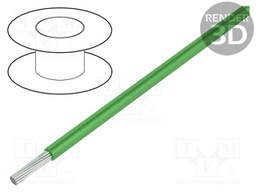 Wire; UL AWM 1213; stranded; Cu; 28AWG; green; PTFE; 600V; 30,5m