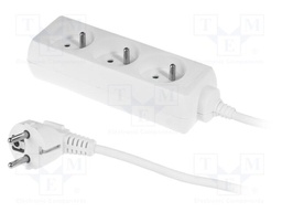Mains; Schuko; Sockets: 3; CEE 7/5 (E) socket,CEE 7/7 (E/F) plug