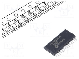PIC microcontroller; Memory: 64kB; SRAM: 3640B; EEPROM: 1024B; SMD
