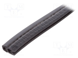Hole and edge shield; EPDM,PVC; L: 5m; black; H: 14.5mm; W: 9mm