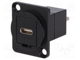 Adapter; USB C socket-front,USB C plug-back; FT; USB-C; metal