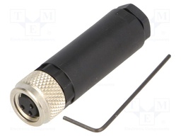 Connector: M8; female; PIN: 3; straight; for cable; plug; 4A; 40V