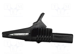 Crocodile clip; 30A; black; Grip capac: max.19mm; Socket size: 4mm